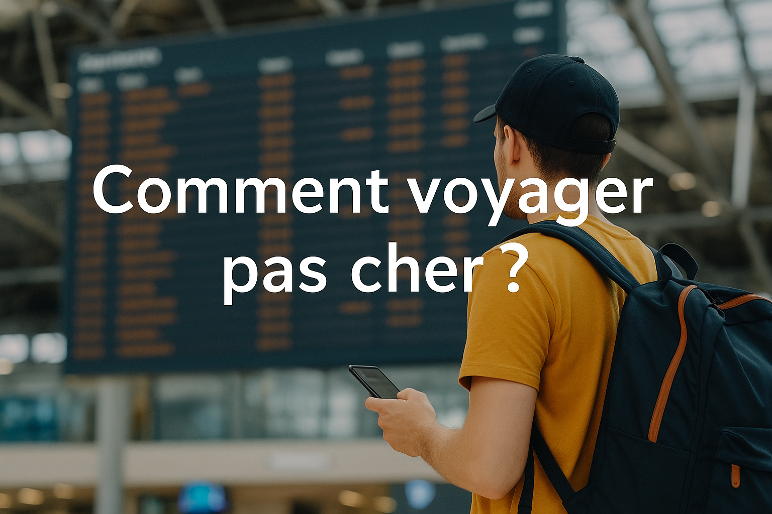 jeune homme devant un panneau d'affichage à l'aeroport