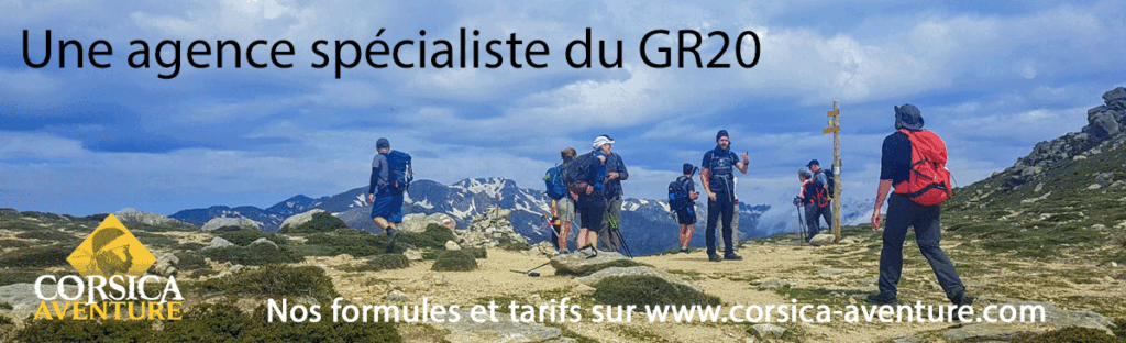 affiche de gens qui font le gr20 acompagnés